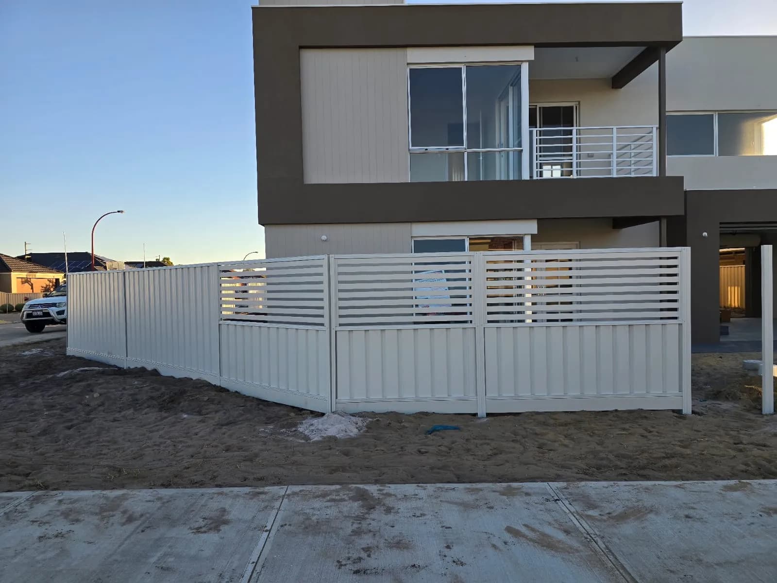 Our team installing a fence at a Perth property